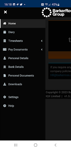 Android application Barker Ross Portal screenshort