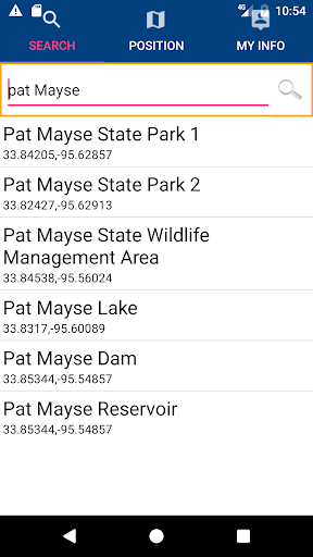 Lake Pat-Mayse Texas GPS Map Screen 2