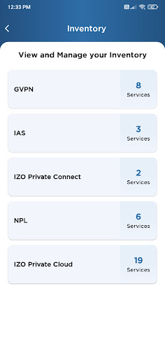 Tata Communications Self Serve Screen 2