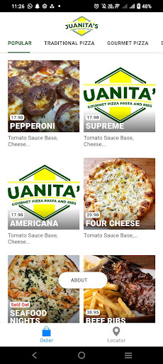Juanita’s Gourmet Pizza Screen 2