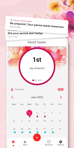 Android application Period Tracker Period Calendar screenshort