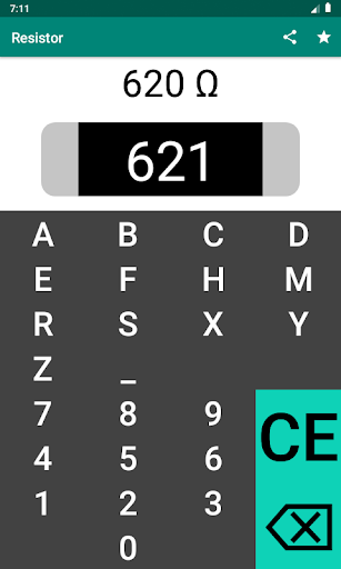 Android application SMD Resistor Code - Calculator screenshort