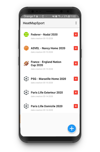 Android application HeatMap Sport screenshort