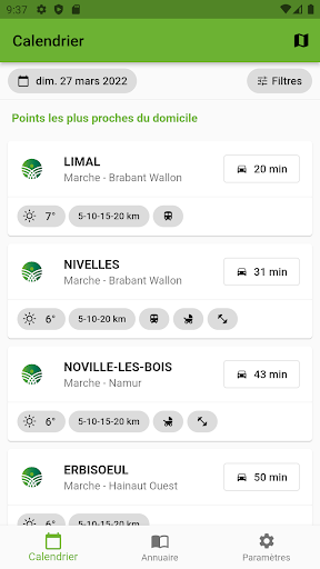 Android application ADEPS Points Verts screenshort