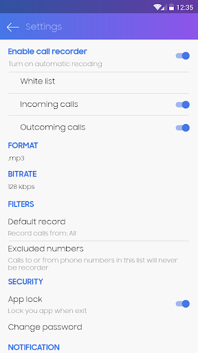 Auto call recorder