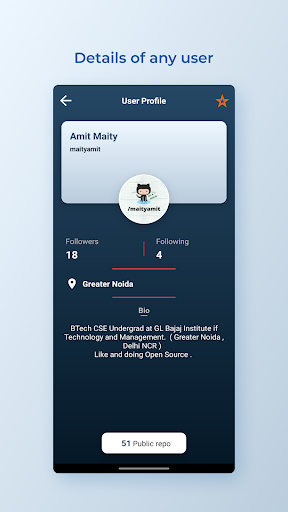 GitHub Peek - View and Follow Screen 3
