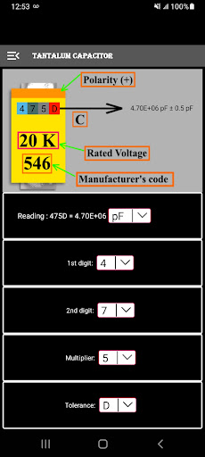 Capacitor Code Screen 3
