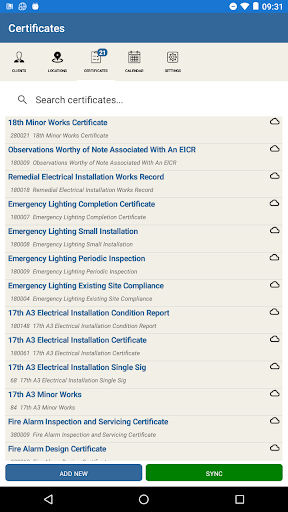 Android application SELECT Certs screenshort