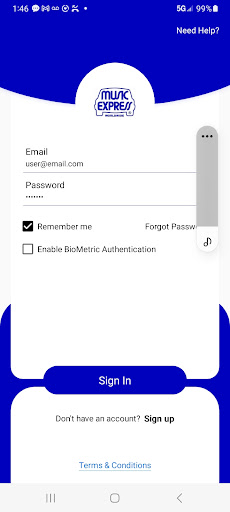 Music Express Mobile App Screen 2
