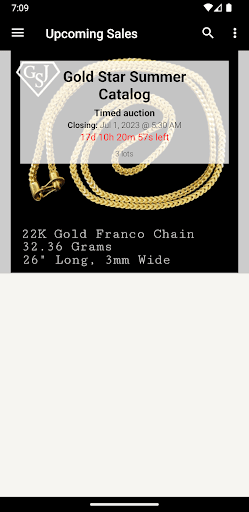 Android application GSJ Auctions screenshort