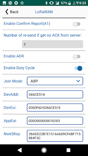 LT-520 Configuration App Screen 2