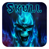 Blue Flaming Skull icon