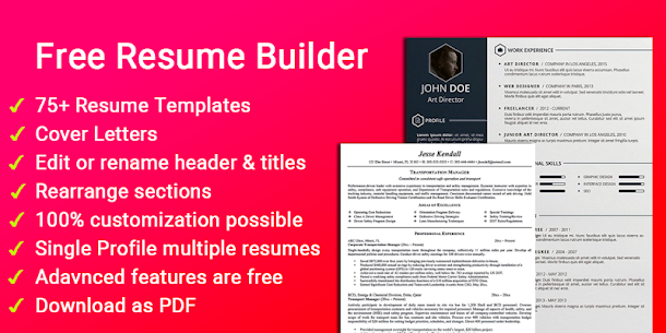 Resume builder Free CV maker templates formats app For PC installation