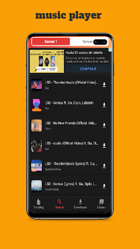 Android application music player screenshort