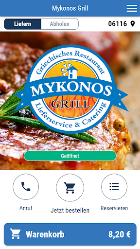 Android application Mykonos Grill screenshort