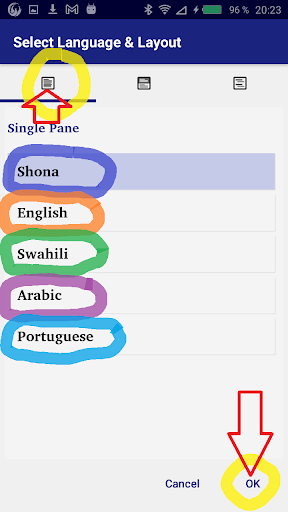 Shona English Swahili Screen 3