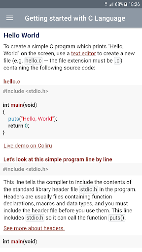 Learn C language - C by exampl Screen 3