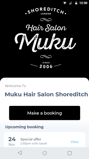 Android application Muku Hair Salon Shoreditch screenshort