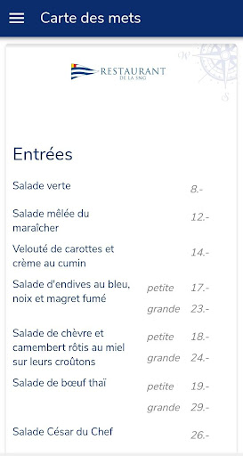 Restaurant SNG Menu Screen 2