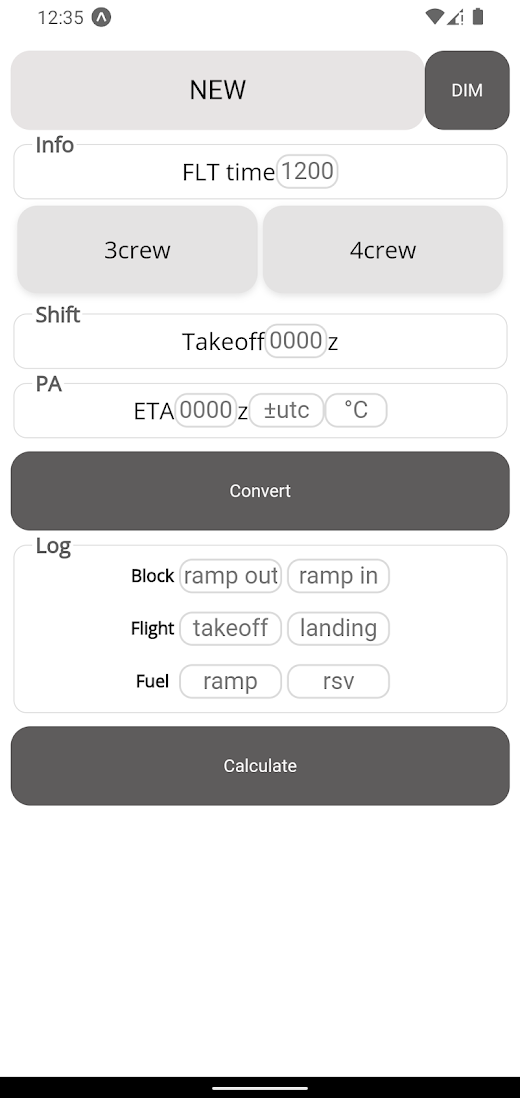 Android application forflight screenshot