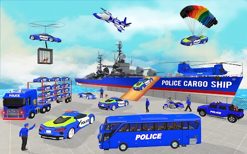 Police Car Truck Transport 3D