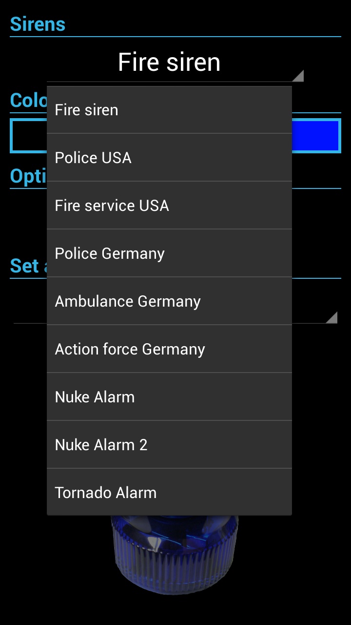 Android application Sirens screenshort