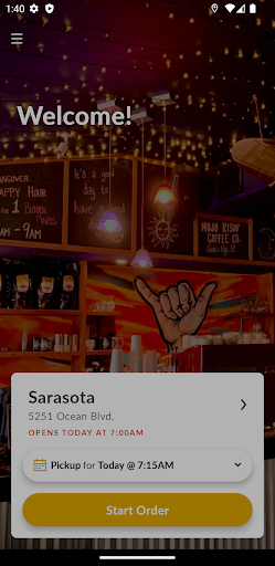 Android application Mojo Risin' Coffee screenshort