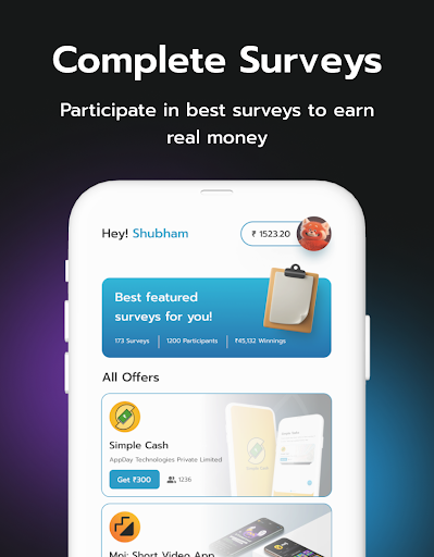Android application Simple Cash Reward Earning App screenshort