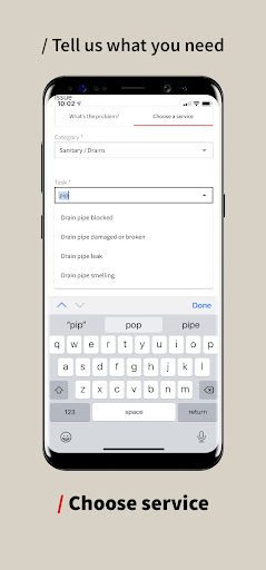 Android application Facilities On Demand screenshort