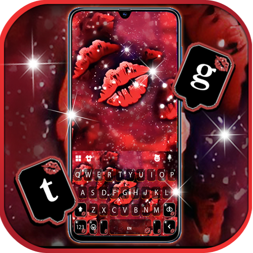 Glitter Kissing Lips Keyboard logo