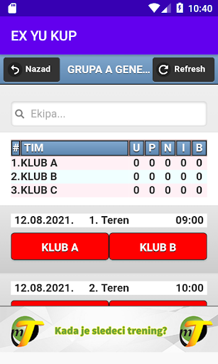 Android application EX YU KUP screenshort
