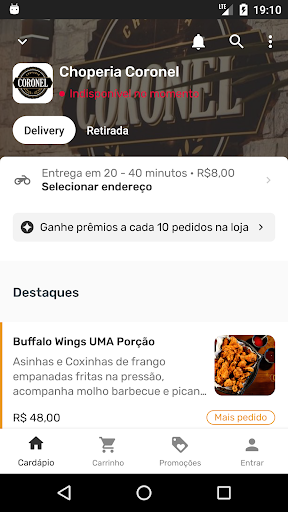 Android application Choperia Coronel screenshort