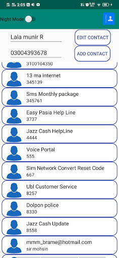 Recent Contacts Screen 3