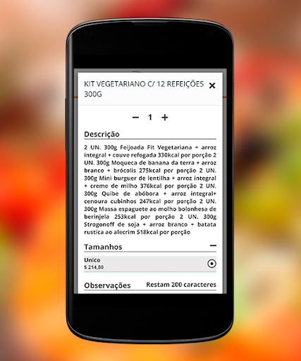 Android application Bella Fit Food screenshort
