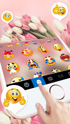Girly Pink Tulip Keyboard Them Screenshot 4 - AppWisp.com