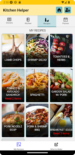 Android application Kitchen Helper screenshort