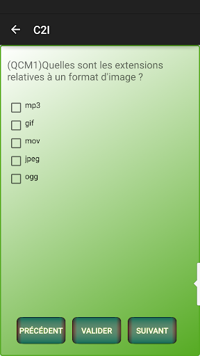 C2I niveau1 QCM Screen 3