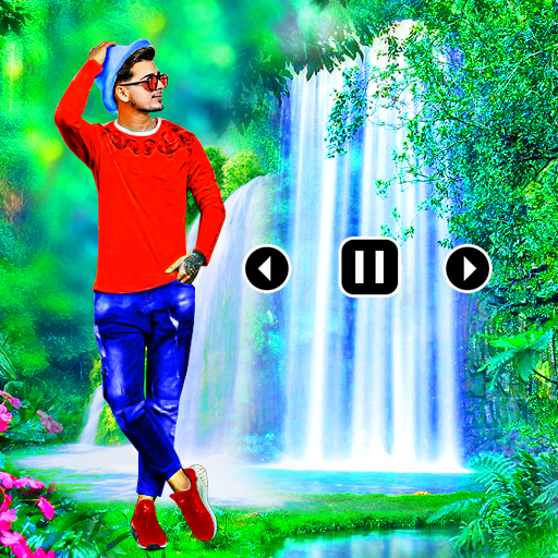 Waterfall video maker music logo