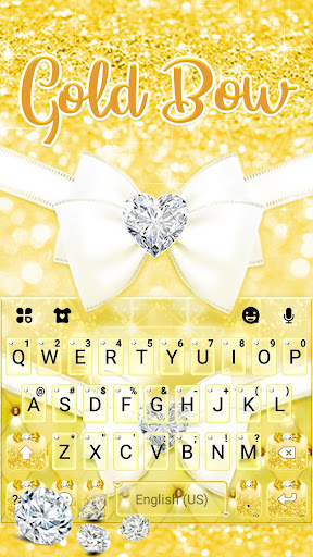 Android application Golden Glitter Bow Keyboard Th screenshort