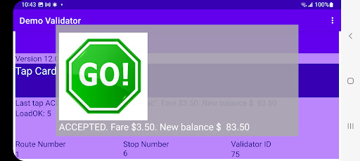 Demo Transit Validator Screen 2