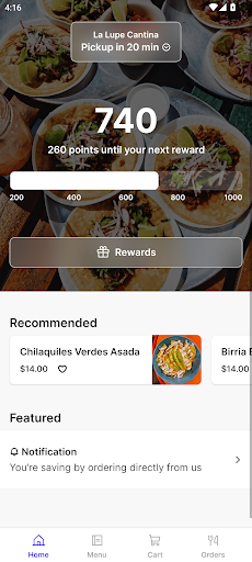 Android application La Lupe Cantina screenshort