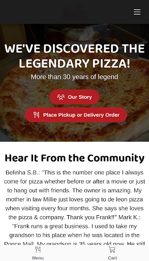 Android application DeLeon Pizza screenshort
