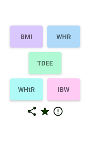 Android application Weight Calculator screenshort