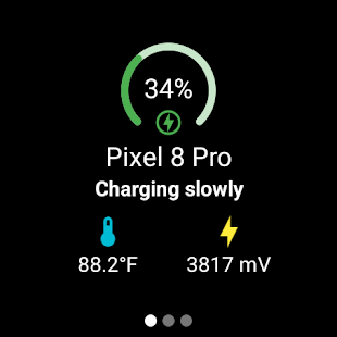 Snímek obrazovky baterie telefonu při nošení