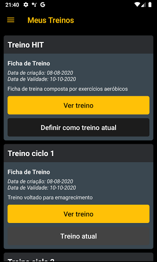 Ficha de Treino Screen 2