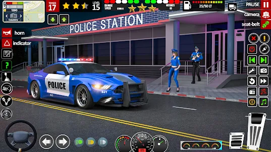 美國人 警察 車 駕駛 3D