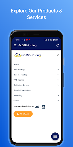 GoSSDHosting - Web Hosting App Screen 2