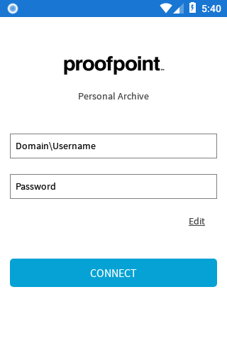 Proofpoint Mobile Archive Screen 2