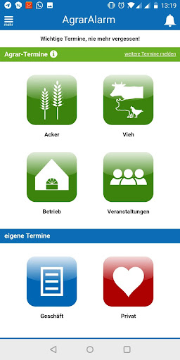 Android application AgrarAlarm screenshort