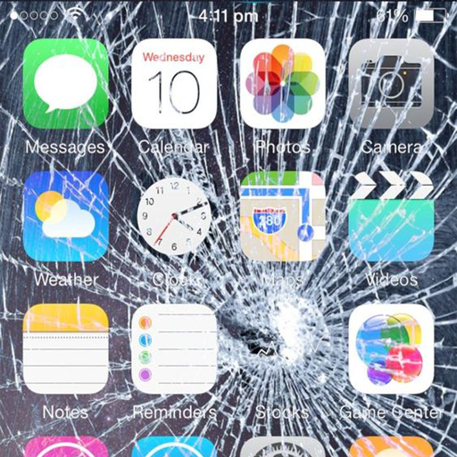 Prank Broken Screen Wallpaper logo